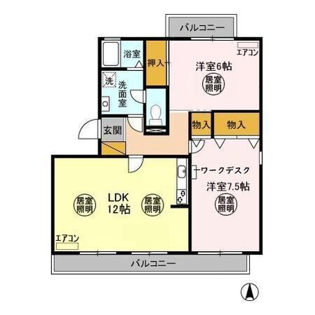 オーシャンヒルズＣの物件間取画像